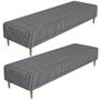 Imagem de Kit 02 Puffs Decorativo Sala de Estar Bali W01 Pés Palito 170x60cm Pied Poule - Lyam Decor