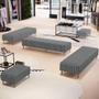 Imagem de Kit 02 Puffs Decorativo Sala de Estar Bali W01 Pés Palito 170x60cm Pied Poule - Lyam Decor