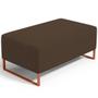 Imagem de Kit 02 Puffs Decorativo Sala De Estar Cléo 90cm W01 Base Ferro Cobre Suede Marrom - Lyam Decor