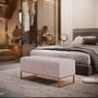 Imagem de Kit 02 Puffs Decorativo Sala De Estar Cléo 90cm W01 Base Ferro Cobre Suede Rosê - Lyam Decor
