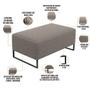 Imagem de Kit 02 Puffs Decorativo Sala De Estar Cléo 90cm W01 Base Ferro Preto Bouclê Bege - Lyam Decor