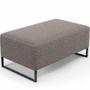 Imagem de Kit 02 Puffs Decorativo Sala De Estar Cléo 90cm W01 Base Ferro Preto Bouclê Bege - Lyam Decor