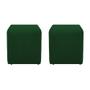 Imagem de Kit 02 Puffs Decorativos Dado Suede Verde - ADJ Decor