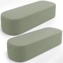 Imagem de Kit 02 Puffs Decorativos Orgânicos Para Living Quarto 140cm Doha W01 Bouclê Oliva - Lyam Decor