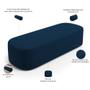 Imagem de Kit 02 Puffs Decorativos Orgânicos Para Living Quarto 140cm Doha W01 Suede Azul Marinho - Lyam Decor