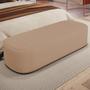 Imagem de Kit 02 Puffs Decorativos Orgânicos Para Living Quarto 160cm Doha W01 Linho Bege Escuro - Lyam Decor