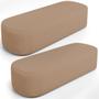 Imagem de Kit 02 Puffs Decorativos Orgânicos Para Living Quarto 160cm Doha W01 Linho Bege Escuro - Lyam Decor