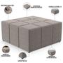 Imagem de Kit 02 Puffs Decorativos Para Sala De Estar Quadrado Milano 90x90 W01 Bouclê Bege - Lyam Decor