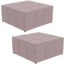 Imagem de Kit 02 Puffs Decorativos Para Sala de Estar Quadrado Milano 90x90 W01 Suede Rosê - Lyam Decor