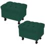 Imagem de Kit 02 Puffs Decorativos París Luis XV Capitone Suede Verde Musgo - Lyam Decor