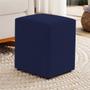 Imagem de Kit 02 Puffs Decorativos Sala de Estar Quadrado 36x47cm Suede Azul Marinho - Desk Design