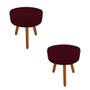 Imagem de Kit 02 Puffs Laura Decorativo Pés Palito Suede Marsala - D'Classe Decor