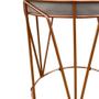 Imagem de Kit 02 Puffs Multiuso Com Mesa 2 Em 1 Suede Bege Base Cobre