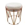 Imagem de Kit 02 Puffs Multiuso Com Mesa 2 Em 1 Suede Bege Base Cobre