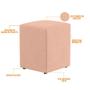Imagem de Kit 02 Puffs Quadrado L02 Decorativo Linho Rosê - Lyam Decor
