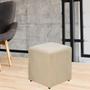 Imagem de Kit 02 Puffs Quadrado L02 Decorativo Sala de Estar Suede Bege - Lyam Decor