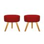 Imagem de Kit 02 Puffs Sofia Palito Mel Suede Vermelho - ADJ Decor