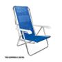 Imagem de Kit 02 Refil Cadeira de Praia Azul Modelo Reclinável Grande Tela Resistente (suporta) 180kg (não Acompanha Cadeira)