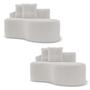 Imagem de Kit 02 Sofás Orgânicos Living Bob 145cm 02 Lugares com 02 Almofadas Bouclê Off White - Desk Design