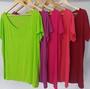 Imagem de Kit 02 T-Shirts Blusa Podrinha Plus Size Moda Neon Verão Casual Básica G1.G2.G3.G4