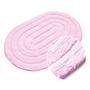 Imagem de Kit 02 Tapete Para Banheiro Oval 40x60cm 100% Algodão Allegro