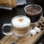 Imagem de Kit 02 Xicaras De Vidro Café Expresso Parede Dupla 80ml