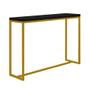 Imagem de Kit 03 Banqueta Alta Eliza Com 01 Mesa Bistrô Mavie Industrial Ferro Dourado 100% MDF Preto - Ahazzo Móveis