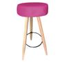 Imagem de Kit 03 Banqueta Alta Flora Pés Palito em Madeira Branco para  Bar Bistrô Cozinha  Suede Pink - KDAcanto Móveis