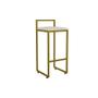 Imagem de Kit 03 Banqueta Alta Industrial 0,63 cm Metal Dourada Linho Cru - Vallisa Decor