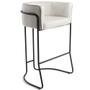 Imagem de Kit 03 Banqueta Decorativa Fixa Base de Aço Preto Betina D02 Linho Creme A-48 - Lyam Decor