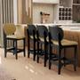 Imagem de Kit 03 Banquetas Baixa Bar Cozinha E Sala De Jantar Fixa Betta L02 Preto material sintético Casco Fendi - Lyam Decor