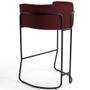 Imagem de Kit 03 Banquetas Decorativas Fixa Base de Aço Preto Betina D02 Veludo Marsala C-278 - Lyam Decor