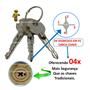 Imagem de Kit 03 Cadeados chave tetra antifurto 63mm com 3 chaves para portão correntes armarios