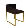 Imagem de Kit 03 Cadeira Office Lee Duo Sala de Jantar Industrial Ferro Dourado material sintético Marrom e Preto - Ahz Móveis