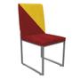 Imagem de Kit 03 Cadeira Office Stan Duo Sala de Jantar Industrial Ferro Cinza Sintético Vermelho e Amarelo - Ahz Móveis