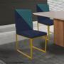 Imagem de Kit 03 Cadeira Office Stan Duo Sala de Jantar Industrial Ferro Dourado Suede Azul Marinho e Azul Turquesa - Ahz Móveis