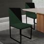 Imagem de Kit 03 Cadeira Office Stan Duo Sala de Jantar Industrial Ferro Preto Suede Verde e Preto - Ahz Móveis