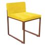 Imagem de Kit 03 Cadeiraa De Jantar Escritório Recepção Lee Office Industrial Ferro Bronze Suede Amarelo - Ahz Móveis