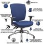 Imagem de Kit 03 Cadeiras de Escritório Diretor Office Giratória Cromada Alta Flexi P03 VinilAzul-Lyam