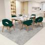 Imagem de Kit 03 Cadeiras de Jantar e Estar Living Estofada Lince L02 Bouclê Verde - Lyam Decor