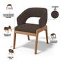 Imagem de Kit 03 Cadeiras de Jantar e Estar Living Estofada Lince L02 Suede Marrom - Lyam Decor