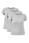 Imagem de Kit 03 Camisetas Meia Malha 100% Algodão Fio 30.1 Penteado Premium Feminino