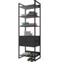 Imagem de Kit 03 Closets Guarda Roupa Industrial Modulado 02 Gavetas 210x70 cm Blind F01 Preto - Lyam Decor