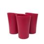 Imagem de Kit 03 Copos Plastico Duro Resistente Bebidas 400Ml Vermelho