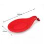 Imagem de Kit 03 Descanso para Talheres Silicone Utensilio Vermelho