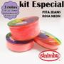 Imagem de KIT 03 Fitas Jeans Rosa Neon Sinimbu 10MT R:1785/C11 (Larg:10/22/38mm)