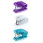 Imagem de Kit 03 Grampeador Mini Zoom Transparente até 12 Folhas c/ Extrator BRW