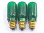 Imagem de Kit 03 lampadas verdes 160v 6w soquete e12 -  sadokin