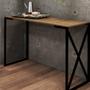 Imagem de Kit 03 Mesa Escrivaninha Escritório e Home Office BeX Industrial Ferro Preto Tampo MDF Caramelo - Ahz Móveis