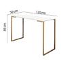 Imagem de Kit 03 Mesa Escrivaninha Escritório e Home Office Ley Industrial Ferro Dourado Tampo MDF Branco - Ahz Móveis